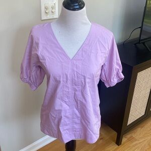 Donna Karan | cotton blouse, lavender, Sz M